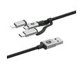 Mophie 3 σε 1 Charging Cable (microUSB / USB-C / Lightning) Αλουμινένιο καλώδιο δεδομένων (1 μέτρο – μαύρο)