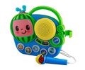 eKids Cocomelon Mini Boombox & Ενσύρματο Μικρόφωνο για παιδιά με ενσωματωμένη μουσική & ηχητικά εφέ (CO-115) (Μπλε/Πράσινο/Κίτρινο)