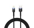 Tellur Data Cable USB To Lightning with LED Light, 2A, 2m, nylon, black