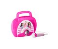 eKids Barbie Boombox Karaoke & Ενσύρματο Μικρόφωνο για παιδιά με ενσωματωμένη μουσική, φωτισμό, Sound Effects (BE-115) (Μωβ/Λευκό)