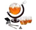 Globe Decanter Set - Μοναδικό Σετ Καράφας και Ποτηριών με Υφή Υδρογείου