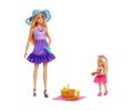 Mattel Barbie: Family &amp; Friends - Barbie Malibu &amp; Club Chelsea Sister PicNic Dolls (JBF43)