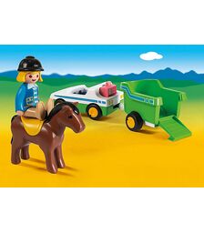 PLAYMOBIL 1-2-3 Όχημα με τρέιλερ μεταφοράς αλόγου 70181