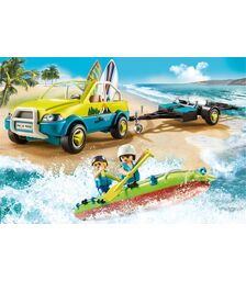 PLAYMOBIL Family Fun Αυτοκίνητο με ανοιχτή οροφή και κανό 70436