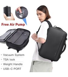 Bange Μαύρο Σακίδιο Πλάτης Vacuum Tsa Lock με ζυγαριά 36L 1909-8  Laptop 17,3”