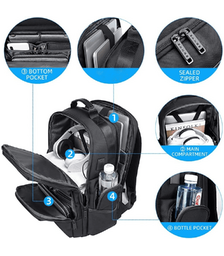 Bange Μαύρο Σακίδιο πλάτης 35LT Laptop 15,6” Weekender Hand-On Bagage 2603