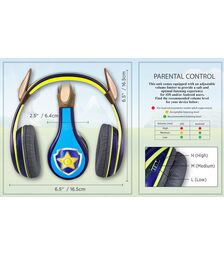 eKids-PAW PATROL CHASE-YOUTH HEADPHONES (ενσυρματα ακουστικα για παιδια και εφηβους) 113690/PW-140CH