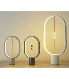 DesignNest Heng Balance Mini |Plastic Lamp Ellipse| Διακοσμητική λάμπα με μαγνητικό διακόπτη (Light Grey)