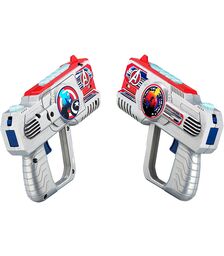 eKids Avengers Σετ 2 Laser Tag Blasters για παιδιά & ενήλικες με φωτισμό και δόνηση με εμβέλεια 30 μέτρων (AV-174) (Ασημί)