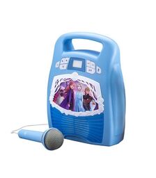 eKids Frozen 2 Bluetooth MP3 Boombox Karaoke & Ασύρματο Μικρόφωνο για παιδιά και εφήβους με ενσωματωμένη μουσική, φωτισμό, Sound Effects (FR-553) (Γαλάζιο/Λευκό)