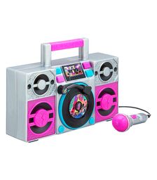 eKids LOL! Surprise Remix Boombox Karaoke & Μικρόφωνο για παιδιά με ενσωματωμένη μουσική, φωτισμό, Sound Effects (LL-115)  (Μωβ/Ασημί)
