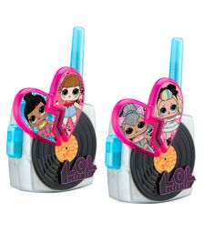 eKids LOL! Surprise Remix Σετ 2 Walkie Talkies για παιδιά & ενήλικες με ενσωματωμένο μεγάφωνο και εμβέλεια 150 μέτρων (LL-207) (Ροζ/Μαύρο/Γαλάζιο)