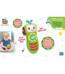 eKids Cocomelon Sing-Along Remote & Μικρόφωνο για παιδιά με ενσωματωμένη μουσική & ηχητικά εφέ (CO-164) (Μπλε/Πράσινο/Κίτρινο)