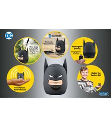 eKids Batman Φορητό ηχείο Bluetooth για παιδιά με λουράκι καρπού (Γκρι/Μαύρο)