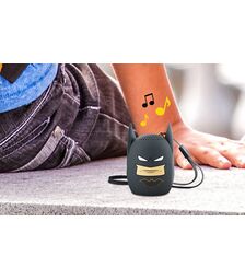 eKids Batman Φορητό ηχείο Bluetooth για παιδιά με λουράκι καρπού (Γκρι/Μαύρο)