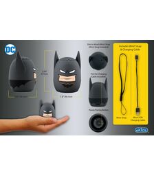 eKids Batman Φορητό ηχείο Bluetooth για παιδιά με λουράκι καρπού (Γκρι/Μαύρο)
