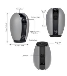Tellur WiFi Smart Indoor Camera σε μαύρο/γκρι χρώμα FullHD (TLL331071)