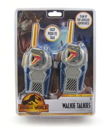 eKids Jurrasic World FRS Deluxe Walkie Talkies για παιδιά & ενήλικες με ενσωματωμένο μεγάφωνο και εμβέλεια 150 μέτρων (JW-212) (Μπλε/Γκρι)