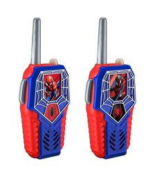 eKids Spiderman Walkie Talkies για παιδιά & ενήλικες με ενσωματωμένο μεγάφωνο και εμβέλεια 150 μέτρων (SM-212v2) (Μπλε/Γκρι/Κόκκινο)