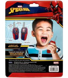 eKids Spiderman Walkie Talkies για παιδιά & ενήλικες με ενσωματωμένο μεγάφωνο και εμβέλεια 150 μέτρων (SM-212v2) (Μπλε/Γκρι/Κόκκινο)