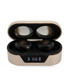 Guess Bluetooth Stereo Headset 5.0 True Wireless Ασύρματα Ακουστικά & θήκη φόρτισης (Gold - GUTWST31ED)