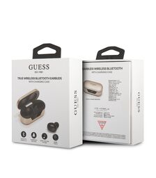 Guess Bluetooth Stereo Headset 5.0 True Wireless Ασύρματα Ακουστικά & θήκη φόρτισης (Gold - GUTWST31ED)