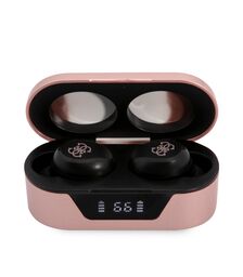 Guess Bluetooth Stereo Headset 5.0 True Wireless Ασύρματα Ακουστικά & θήκη φόρτισης (Pink - GUTWST31EP)