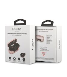 Guess Bluetooth Stereo Headset 5.0 True Wireless Ασύρματα Ακουστικά & θήκη φόρτισης (Pink - GUTWST31EP)