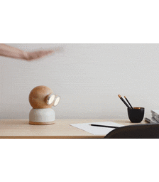 Designnest® GoggleLamp |Mr Watt| Επιτραπέζιο Φωτιστικό από ξύλο σφενδάμου και αλουμίνιο με ρύθμιση φωτεινότητας αφής (red/wood)