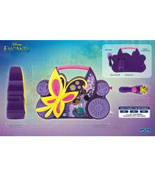 eKids Encanto Boombox Karaoke & Ενσύρματο Μικρόφωνο για παιδιά με ενσωματωμένη μουσική, φωτισμό, Sound Effects (EN-115) (Κίτρινο/Μωβ/Ροζ)