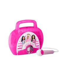 eKids Barbie Boombox Karaoke & Ενσύρματο Μικρόφωνο για παιδιά με ενσωματωμένη μουσική, φωτισμό, Sound Effects (BE-115) (Μωβ/Λευκό)
