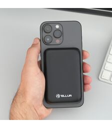 Tellur Compact Pro WPD101 Μαγνητικό Φορητό Power Bank 10.000mAh σε μαύρο χρώμα (TLL158381)