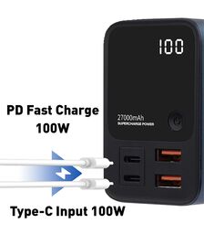 Tellur Ultra Pro Powerbank PD903 27.000mAh σε μπλε χρώμα με 2xUSB-A & 2xUSB-C θύρες φόρτισης (TLL158391)