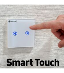 Tellur WiFi Switch 2 Ports 1800W Έξυπνος διακόπτης WiFi 2 θυρών σε λευκό (TLL331491)