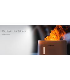 Tellur Flame Aroma Diffuser Ηλεκτρονικός υγραντήρας τηλεχειριζόμενος σε σκούρο γκρι χρώμα (TLL441131)