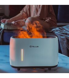 Tellur Flame Aroma Diffuser Ηλεκτρονικός υγραντήρας τηλεχειριζόμενος σε λευκό χρώμα (TLL441121)