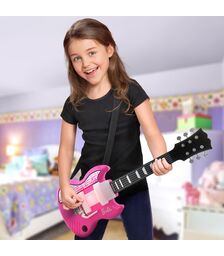 eKids Barbie Sing & Strum Guitar Ηλεκτρική Κιθάρα Karaoke για παιδιά με ενσωματωμένη μουσική, Sound Effects (BE-632) (Μωβ/Λευκό)
