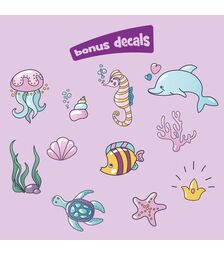 HoloToyz – Majestic Mermaid AR Wall Decals Τεράστιο Αυτοκόλλητο Τοίχου Επαυξημένης πραγματικότητας με εικόνες που ζωντανεύουν σε κινούμενα σχέδια
