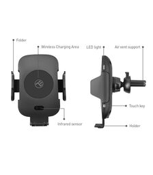 Tellur Fast Wireless Car Charger & Motorized Mount Βάση ασύρματης φόρτισης & Ασύρματος ταχυφορτιστής αυτοκινήτου κατάλληλος για Smartphone (Black)