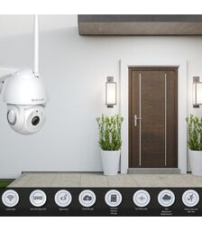 Tellur Smart WiFi Outdoor Camera Έξυπνη IP Κάμερα εξωτερικού χώρου WiFi σε λευκό χρώμα, UltraHD, PTZ, Autotracking, 3MP