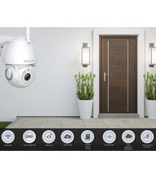 Tellur Smart WiFi Outdoor Camera Έξυπνη IP Κάμερα εξωτερικού χώρου WiFi σε λευκό χρώμα, UltraHD, PTZ, Autotracking, 3MP