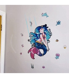 HoloToyz – Majestic Mermaid AR Wall Decals Τεράστιο Αυτοκόλλητο Τοίχου Επαυξημένης πραγματικότητας με εικόνες που ζωντανεύουν σε κινούμενα σχέδια