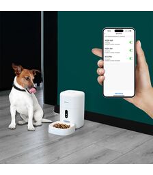 Tellur Smart WiFi Pet Feeder 4L & UltraHD Camera Έξυπνη τηλεχειριζόμενη WiFi Ποτίστρα/ταΐστρα 4 λίτρων Γάτας/Σκύλου με ενσωματωμένη κάμερα σε χρώμα λευκό