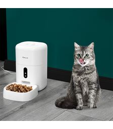 Tellur Smart WiFi Pet Feeder 4L & UltraHD Camera Έξυπνη τηλεχειριζόμενη WiFi Ποτίστρα/ταΐστρα 4 λίτρων Γάτας/Σκύλου με ενσωματωμένη κάμερα σε χρώμα λευκό