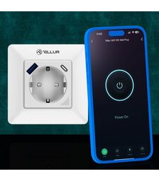 Tellur Smart WiFi Έξυπνη Πρίζα Ρεύματος 3600W / 16A με ενσωματωμένες θύρες 1xUSB 18W & 1xUSB-C PD 20W σε λευκό (TLL331531)