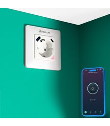 Tellur Smart WiFi Έξυπνη Πρίζα Ρεύματος 3600W / 16A με ενσωματωμένες θύρες 1xUSB 18W & 1xUSB-C PD 20W σε λευκό (TLL331531)