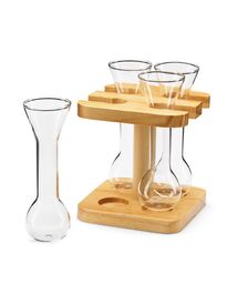 The Source Mini Yards Of Ale - Σετ Μινι Ποτηριών Μπύρας με Ξύλινη Βάση
