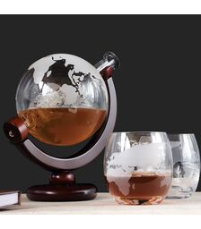 The Source Globe Decanter with Glasses - Σετ Κανάτα Υδρόγειος με 2 ποτήρια