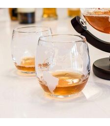 The Source Globe Decanter with Glasses - Σετ Κανάτα Υδρόγειος με 2 ποτήρια
