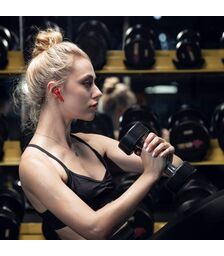 Defunc TRUE GO SLIM Bluetooth 5.2 Ασύρματα True Wireless Ακουστικά με θήκη (κόκκινο)